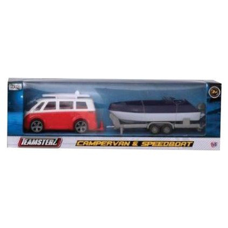Camper Van  Speedboat die cast model set M0032 UK Camping And Leisure - UK Camping And Leisure