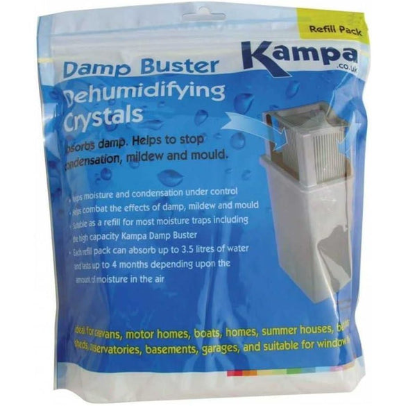 Kampa Damp Buster Caravan Motorhome Moisture Trap Dehumidifier Crystals - 1kg