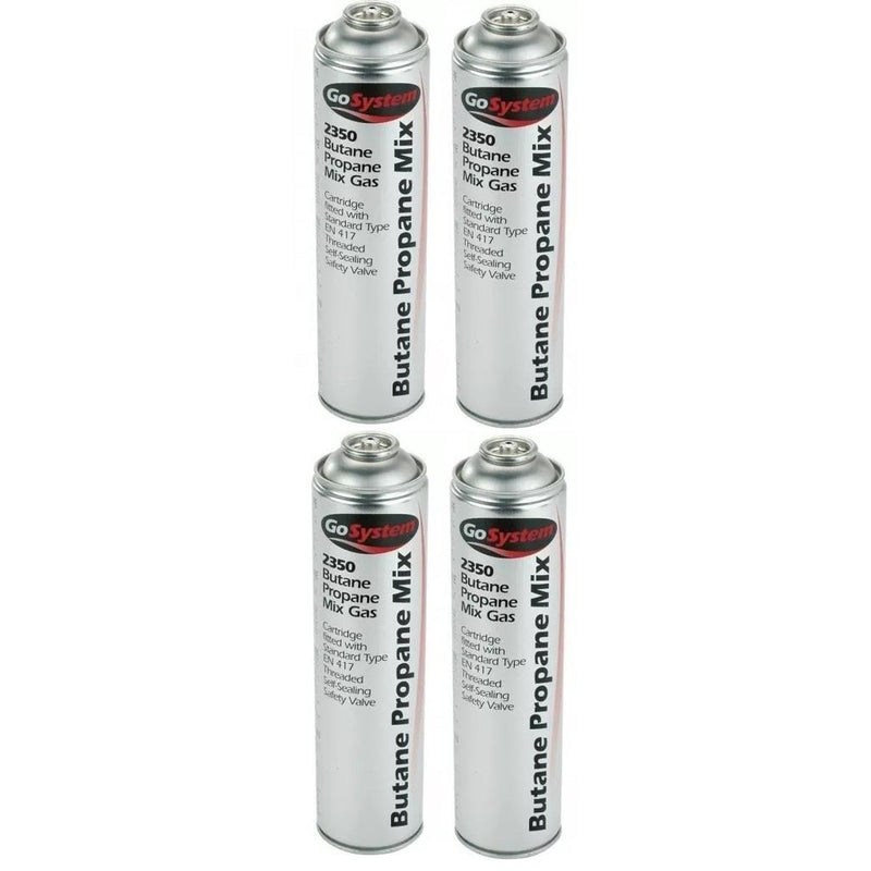 4x GoSystem Butane Propane Mix Gas 350g 631ml Go System - UK Camping And Leisure