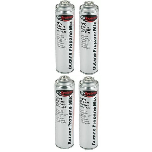4x GoSystem Butane Propane Mix Gas 350g 631ml Go System - UK Camping And Leisure