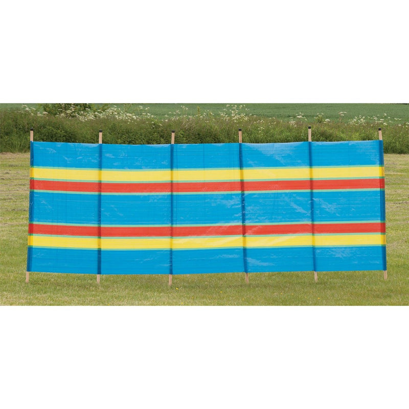 6 Pole Multicoloured Polythene Windbreak 1445 Quest - UK Camping And Leisure