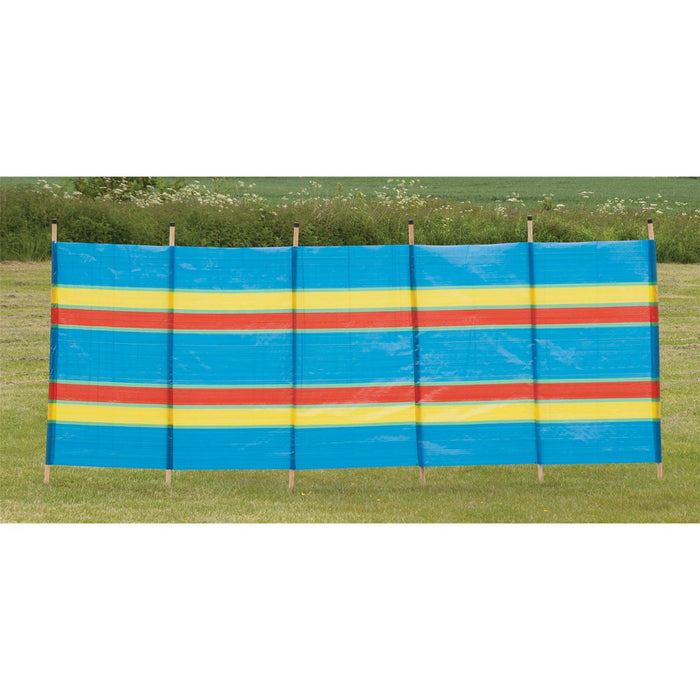 6 Pole Multicoloured Polythene Windbreak 1445 Quest - UK Camping And Leisure