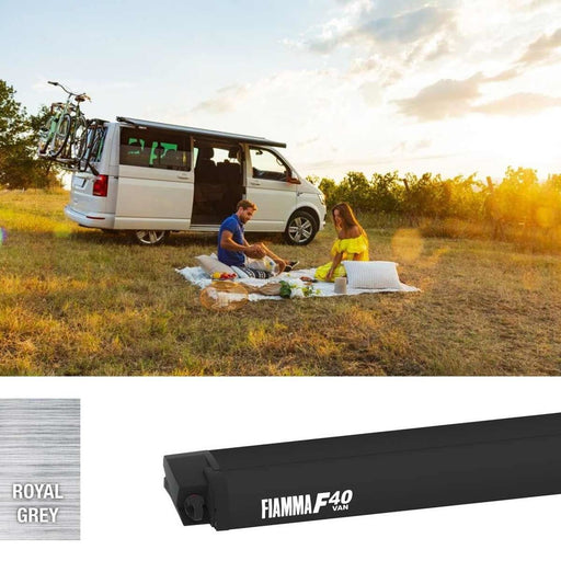 Fiamma F40Van 210 Awning - Deep Black (07503Q01R) Winch Handle Wall Mounted Fiamma - UK Camping And Leisure