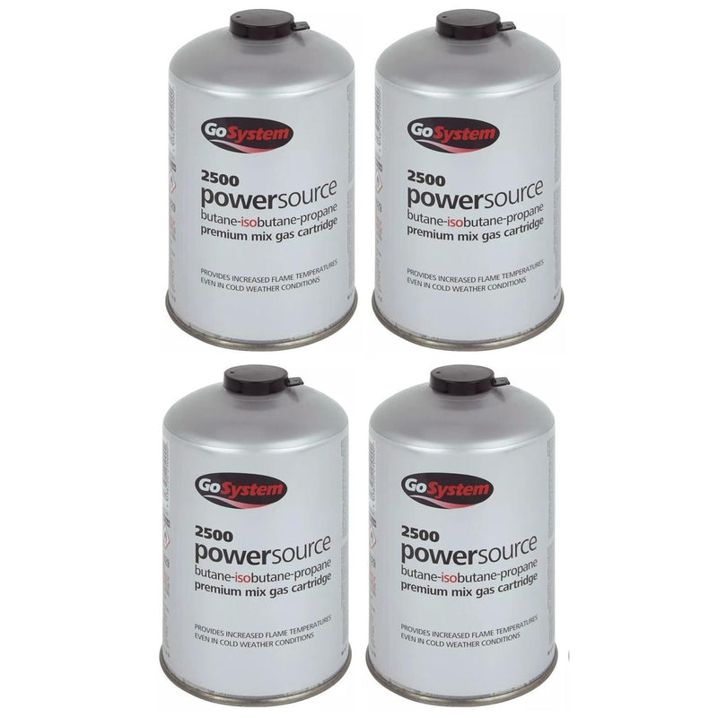 4x Go System PowerSource Butane Propane Threaded Gas Canister - 445g Go System - UK Camping And Leisure