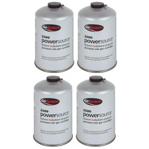 4x Go System PowerSource Butane Propane Threaded Gas Canister - 445g Go System - UK Camping And Leisure