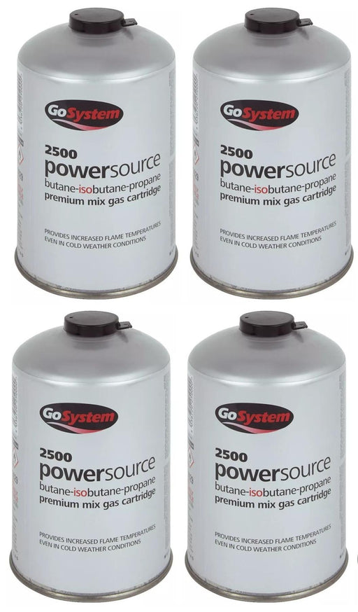 4x Go System PowerSource Butane Propane Threaded Gas Canister - 445g Go System - UK Camping And Leisure