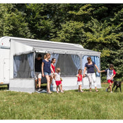 Fiamma Polar White F45S 450 Awning Evergreen Fabric (06280G01E) Winch Handle Wall Mounted Fiamma - UK Camping And Leisure