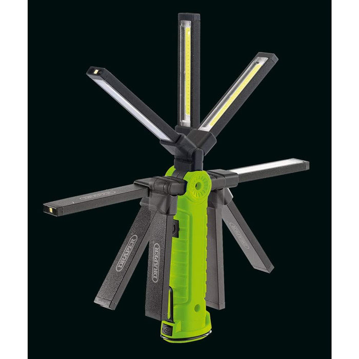 Draper COB/SMD LED Rechargeable Slimline Inspection Lamp, 3W, 170 Lumens, Green Draper - UK Camping And Leisure