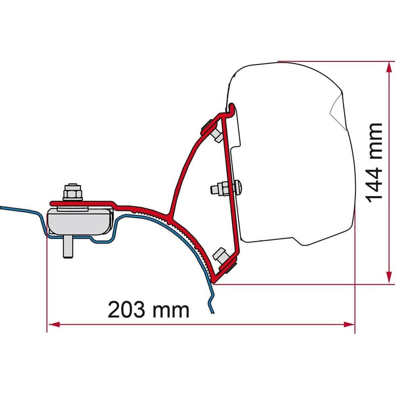 Fiamma VW T5/T6 Transporter Brackets for F43 Awning LHD - Deep Black Fiamma - UK Camping And Leisure