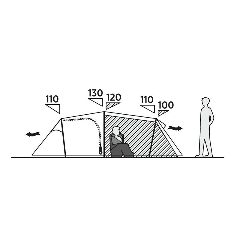 Easy Camp Hemsedal 4 Person Tunnel Tent 4 Berth Festival Camping - View 8