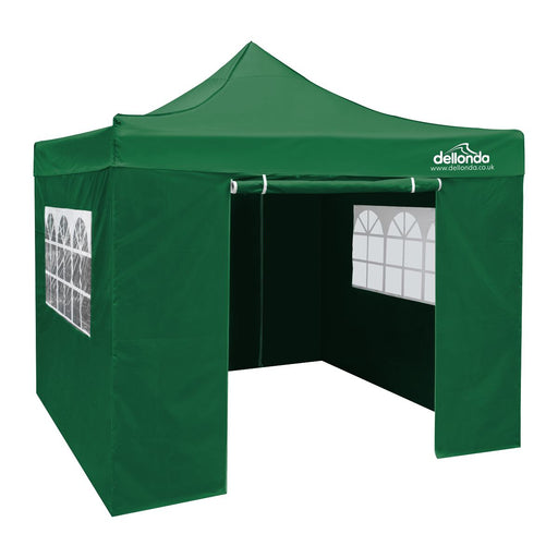 Dellonda 3x3m Pop-Up Gazebo & Side Walls Water Resistant Fabric - Green Dellonda - UK Camping And Leisure