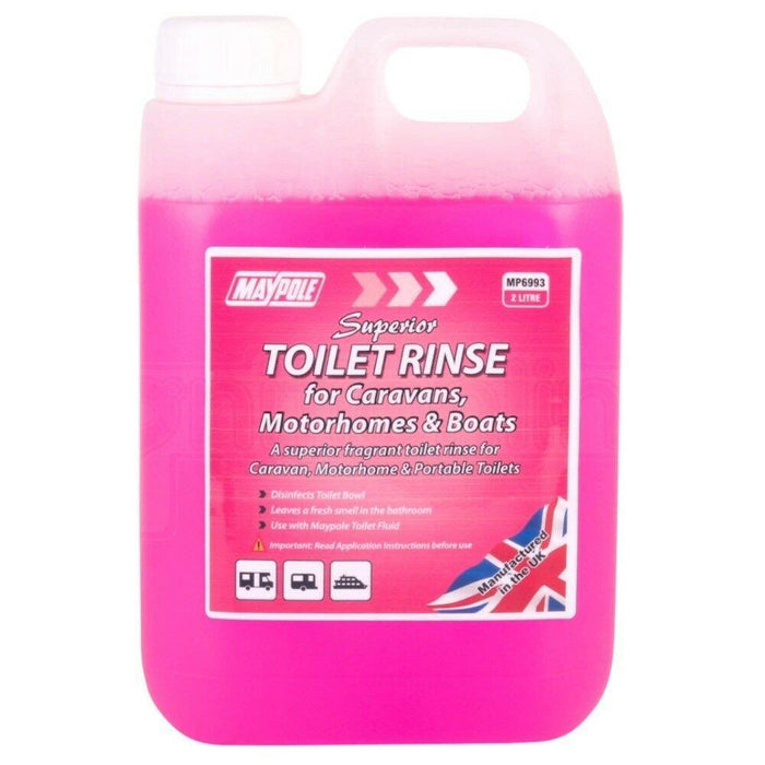 Eco Friendly Portable Toilet Pink Chemical Rinse 2 Litre Maypole - UK Camping And Leisure