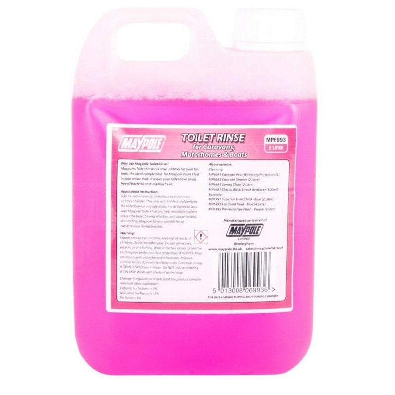 Eco Friendly Portable Toilet Pink Chemical Rinse 2 Litre Maypole - UK Camping And Leisure