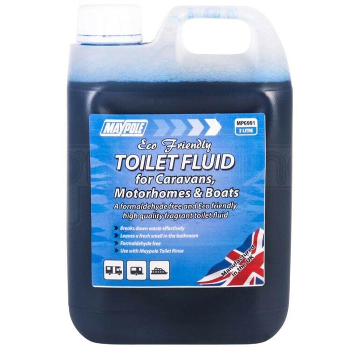 Eco Friendly Toilet Blue Chemical Fluid 2 Litre Maypole - UK Camping And Leisure