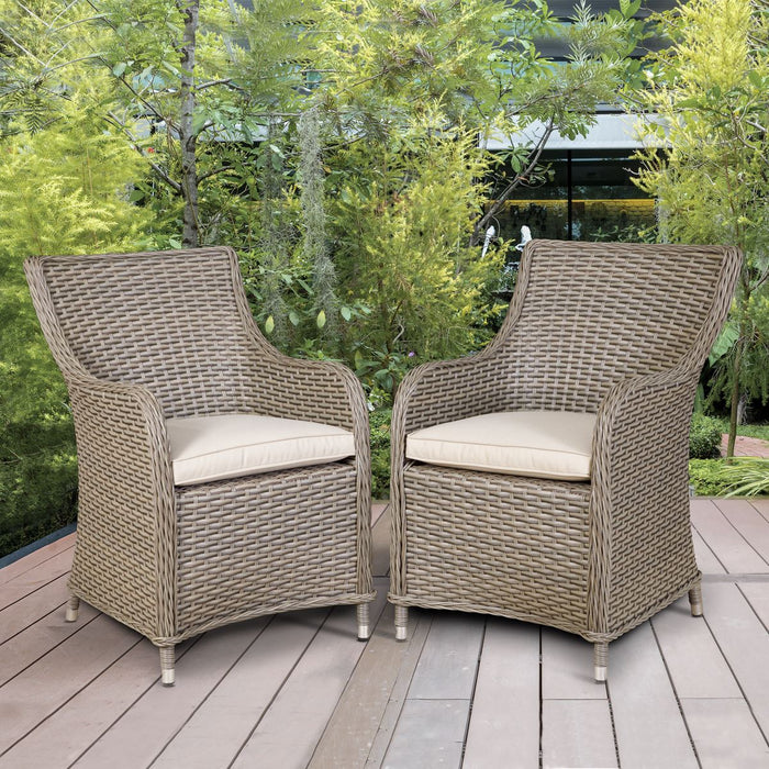 Dellonda Chester Rattan Wicker Outdoor Garden Dining Chairs 2pc DG64 Dellonda - UK Camping And Leisure