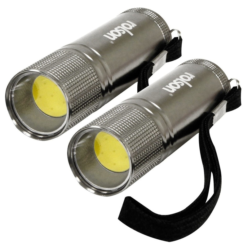 Rolson 2Pk 3W Cob Aluminium Torch 61567 Rolson - UK Camping And Leisure