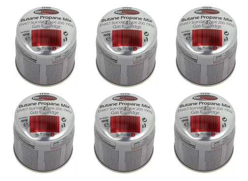6x Go System Pierceable Butane Propane Gas Cartridge Fishing Camping 190g Go System - UK Camping And Leisure