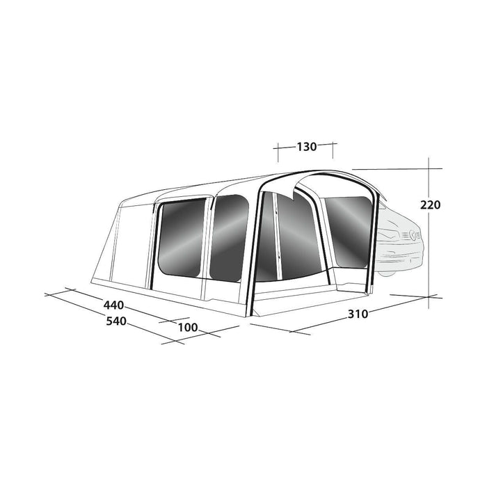 Outwell Jonesville 440SA Flex Drive-Away Awning Campervan 175 - 200 cm Outwell - UK Camping And Leisure