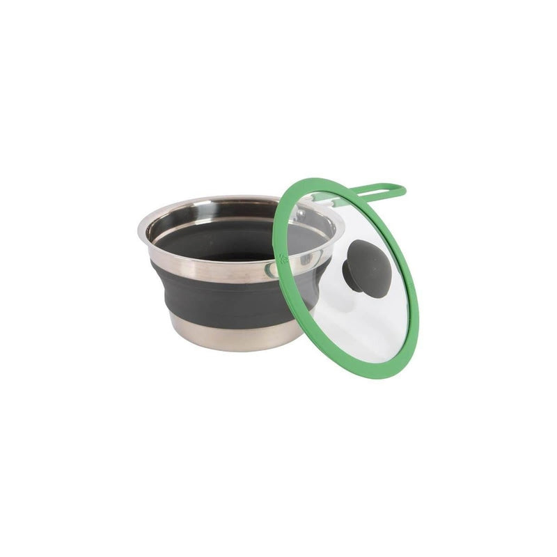 Bo-Camp Steel Pan with Lid Foldable Silicon 1.3 Litre Bo-Camp - UK Camping And Leisure