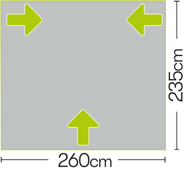 Quest Falcon Pro 260 Poled Porch Caravan Awning Grey Quest Leisure - UK Camping And Leisure