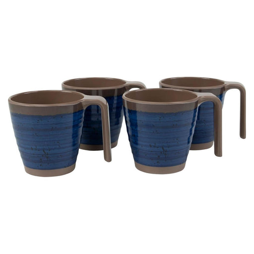 Bo-Camp Mug Halo M Melamine 4 Pieces Blue Bo-Camp - UK Camping And Leisure