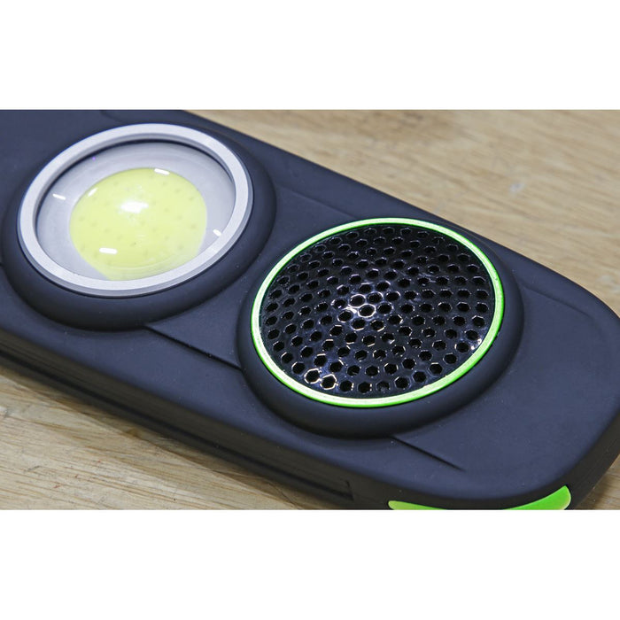 Sealey Rechargeable Torch Light Wireless Speaker 10W COB LED 500 Lumens Lamp Sealey - UK Camping And Leisure
