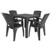 Flora 5 piece poly-propelene dining set (Anthracite) F6030AN Quest - UK Camping And Leisure