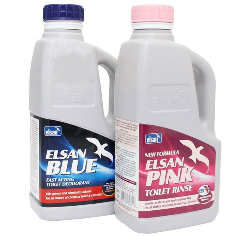 Elsan Blue 1L & Pink 1L Chemical Toilet Cleaner Elsan - UK Camping And Leisure