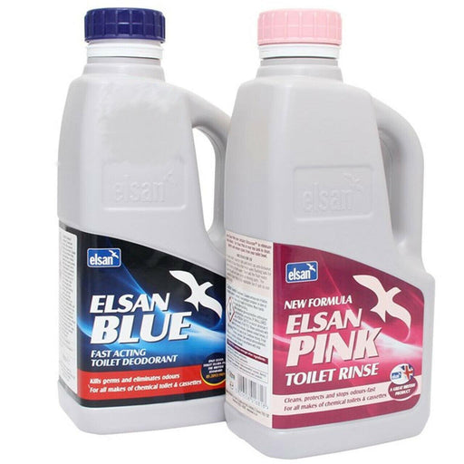 Elsan Blue 1L & Pink 1L Chemical Toilet Cleaner UK Camping And Leisure