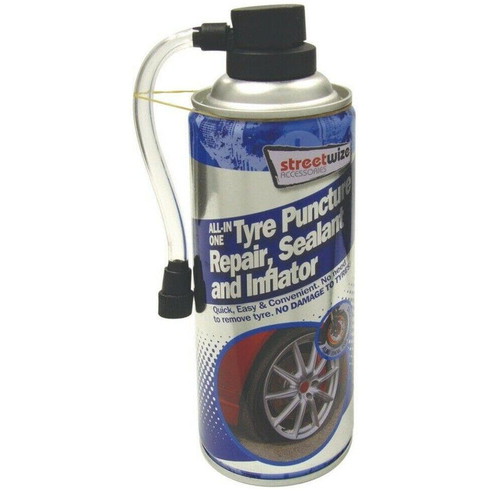 Emergency Car Flat Tyre Fix Puncture Repair Foam Sealant & Inflator Can CHM8 Streetwize - UK Camping And Leisure