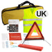 European Breakdown Emergency Travel Kit Triangle Vest Bulb Kit UK Sticker Streetwize - UK Camping And Leisure