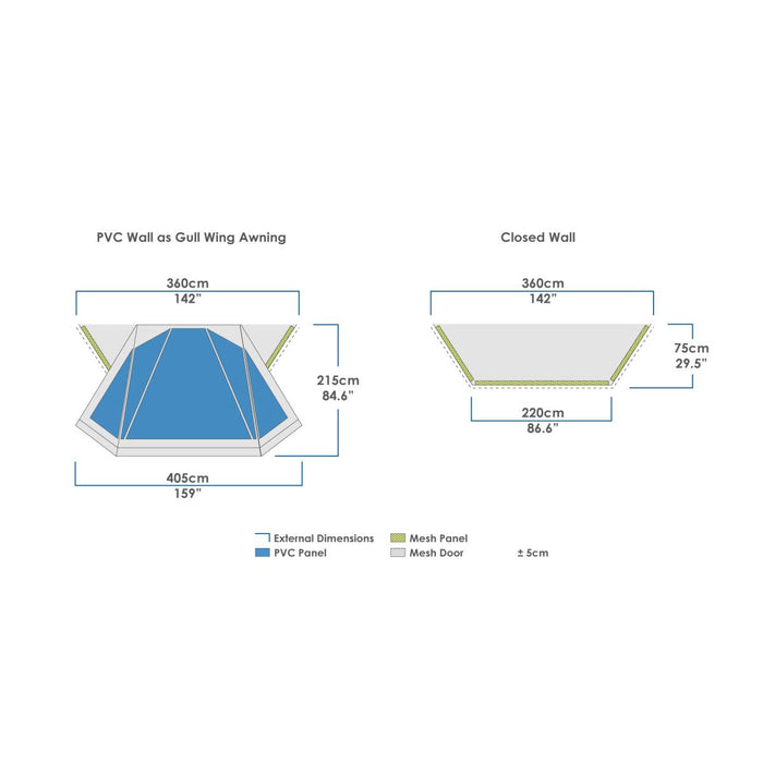 Zempire Evo TL Awning Wall Set Tent Accessory Zempire - UK Camping And Leisure