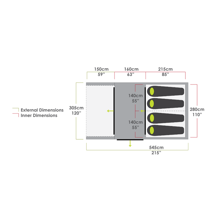 Zempire Evo TM V2 4 Person Inflatable Air Tent Zempire - UK Camping And Leisure