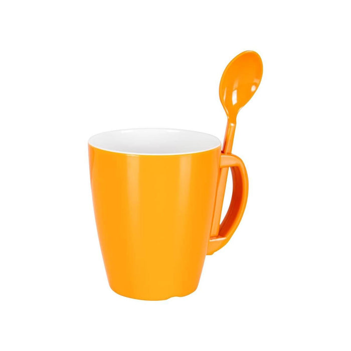 Gimex Colour Line Mug With Spoon Rainbow 390ml 4 Pieces Gimex - UK Camping And Leisure