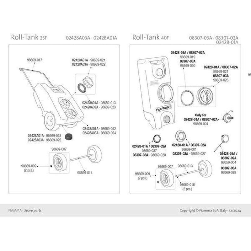 Fiamma Bi-Pot Large Cap Washer Tank 23F KTW (98669-023) - View 2
