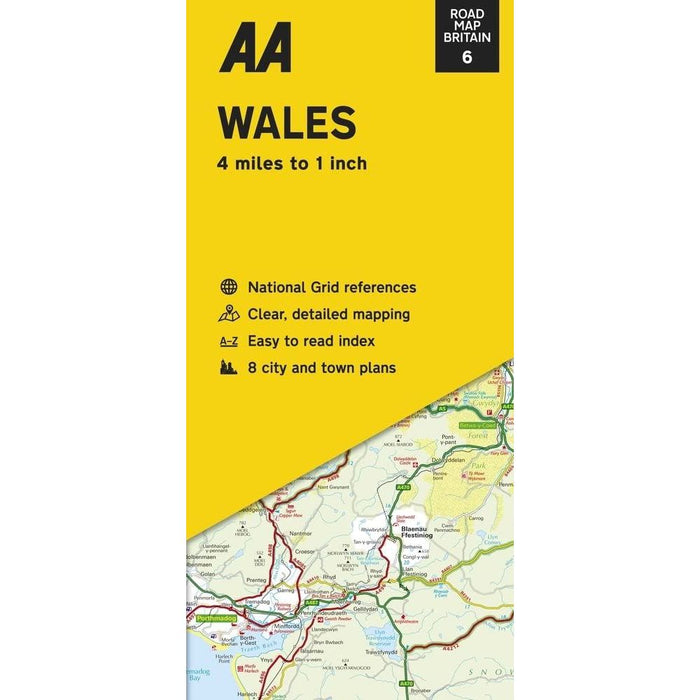 AA Wales Road Map 9780749582852 AA - UK Camping And Leisure