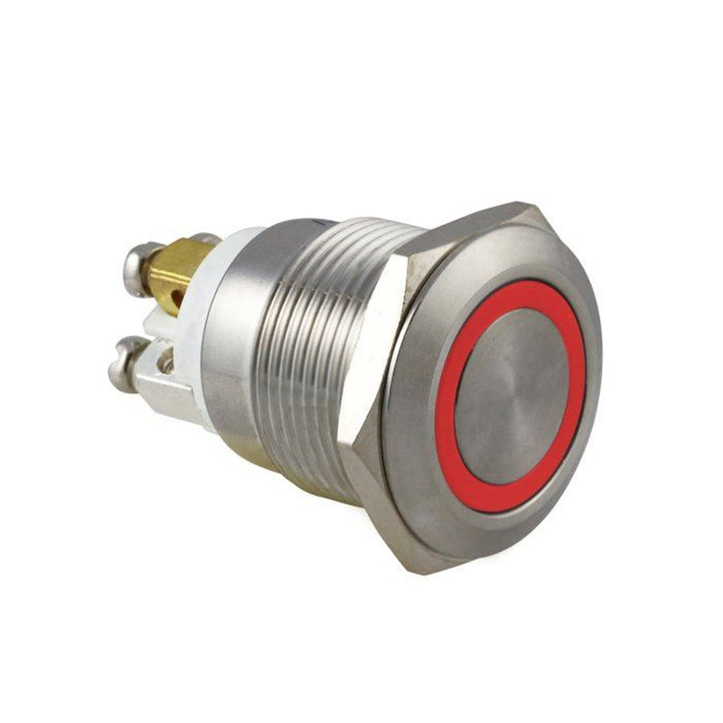 W4 Anti-Vandal Switch 12V 19Mm Momentary. Red Illuminated | UK Camping and Leisure
