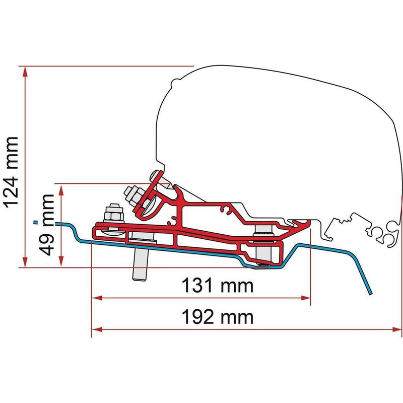 Fiamma F80 Awning Adapter for Ford Transit L3 H3 320cm (98655Z145) Fiamma - UK Camping And Leisure
