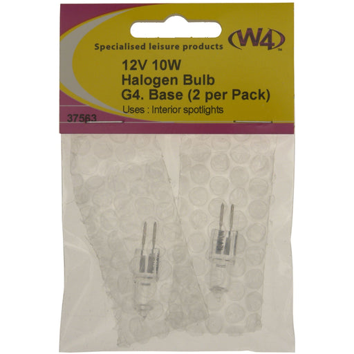 MDS1203 W4 12V 10W G4 Halogen bulb 2 pack 37563 W4 - UK Camping And Leisure