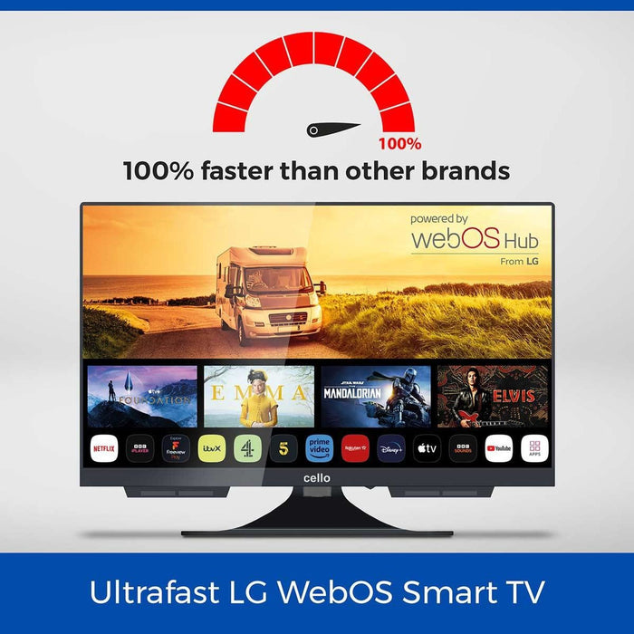 Cello 19" Smart WebOS 12V/230V Traveller TV with Perfect Pitch Cello - UK Camping And Leisure