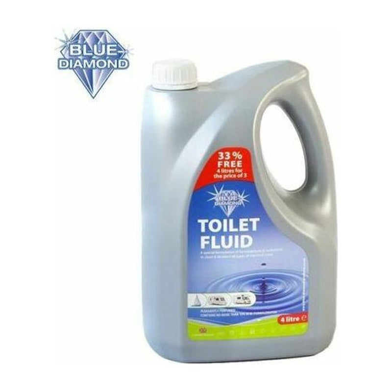 Blue Diamond 4L Toilet Fluid Chemical Concentrated Caravan, Motorhome, Boat Blue Diamond - UK Camping And Leisure