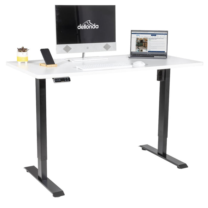 Dellonda White Electric Height Adjustable Standing Desk Memory Quiet 1400x700mm Dellonda - UK Camping And Leisure