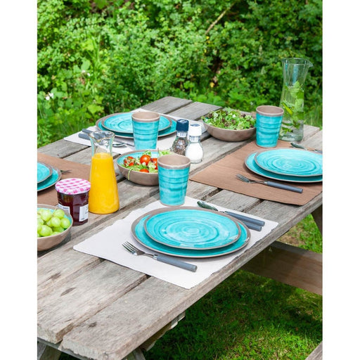Bo-Camp Mug Halo M Melamine 4 Pieces Aqua Bo-Camp - UK Camping And Leisure