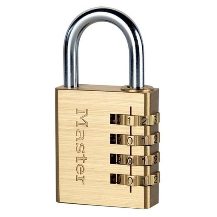 Masterlock Padlock Brass Finish 40mm Combination Masterlock - UK Camping And Leisure
