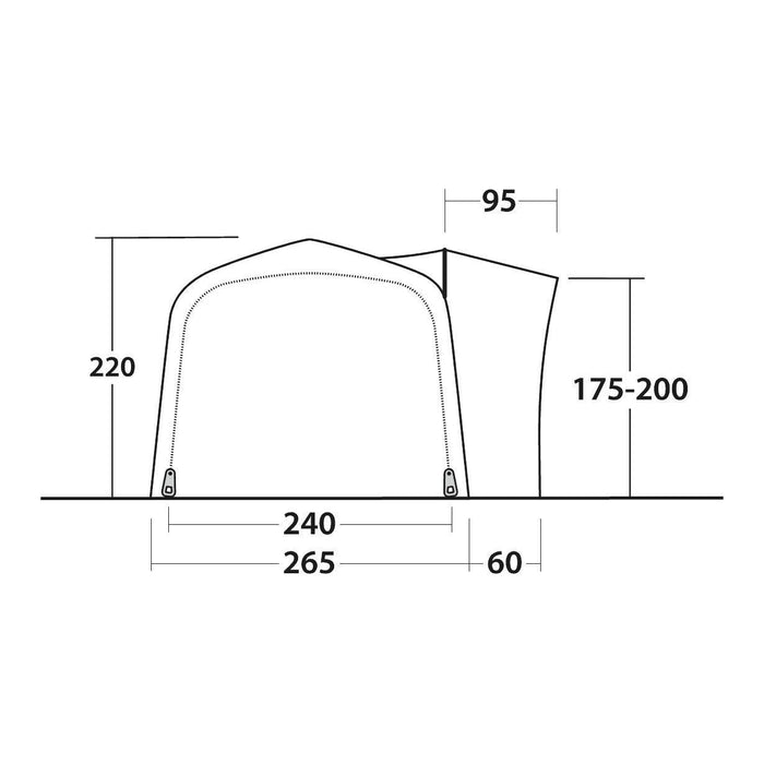 Outwell Crossville 250SA Air Drive-Away Campervan Air Awning 175-200cm Outwell - UK Camping And Leisure