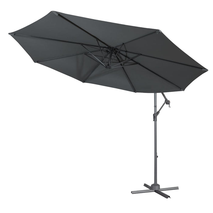 Dellonda Banana Parasol with Cover 3m - Grey DG264 Dellonda - UK Camping And Leisure