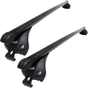 Summit SUP-857B Premium Integrated Railing Bar for Cars with Running Rails, Black Steel, Set of 2 - Summit Shop