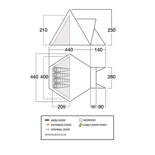 Vango Teepee Air 400 Deep Blue Tent 4 Berth - View 2
