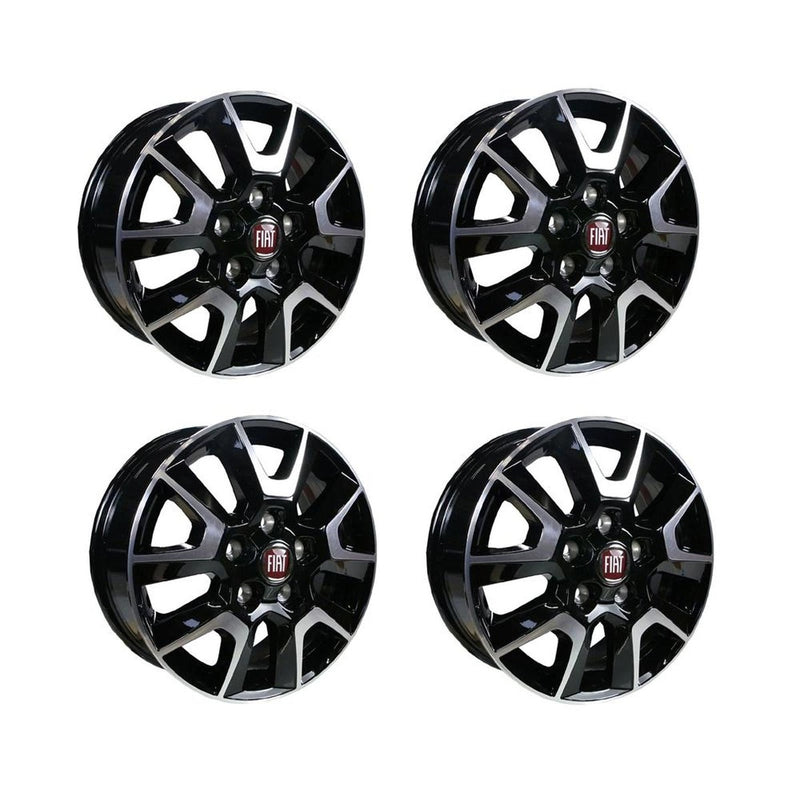AG Light Alloy Trim Set Black Silver 16 Inch AG - UK Camping And Leisure