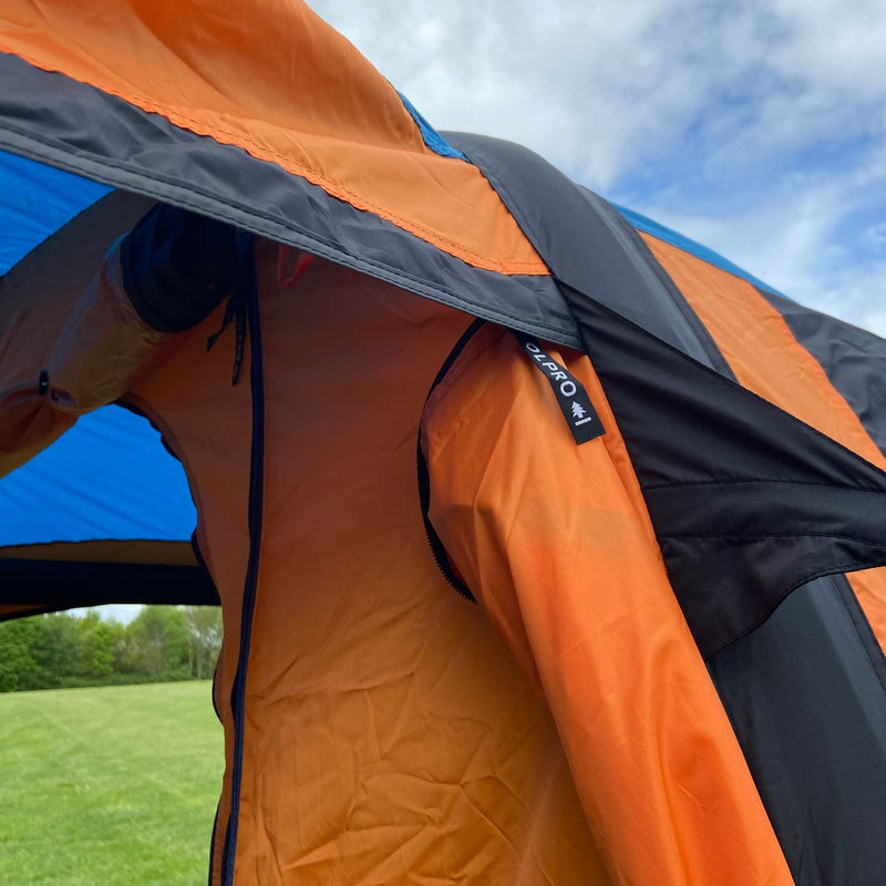 Olpro Loopo Breeze v2 Campervan Awning Orange / Grey Low | sewn-in groundsheet, motorhome, porch